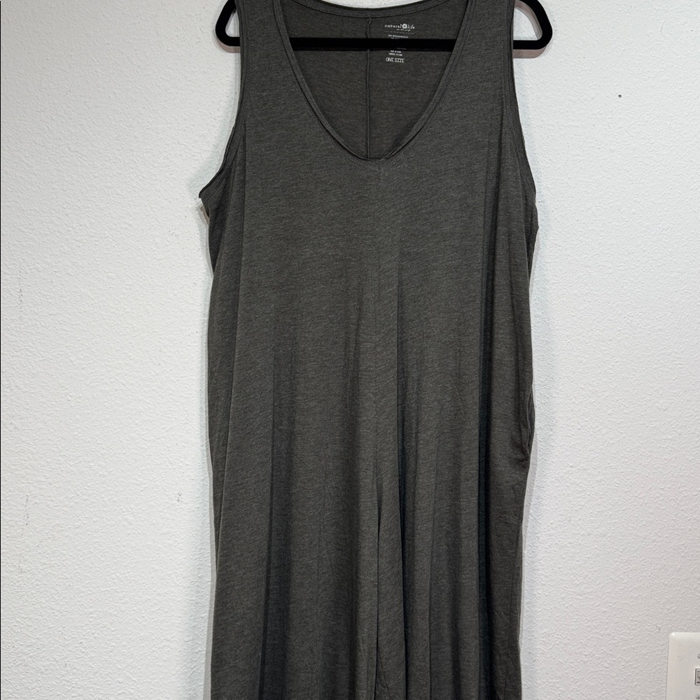 NATURAL LIFE Charcoal Gray Maxi Jumpsuit one size - Picture 4 of 12